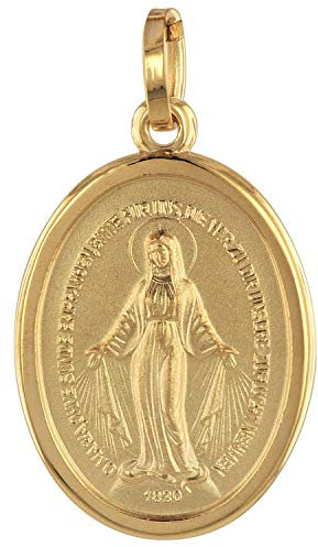 trendor Milagrosa Anhänger Gold 750 (18 Karat) 18 mm zauberhafter Echtgold Anhänger für Damen und Herren, Abbild der Mutter Jesu, Goldschmuck, Madonna, 75311