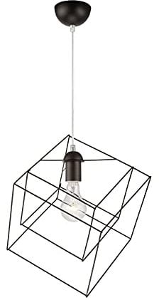Licht-Erlebnisse Schwarze Hängeleuchte eckig Modern Design Metall AGATRIA Drahtlampe Pendelleuchte Esstisch Wohnzimmer