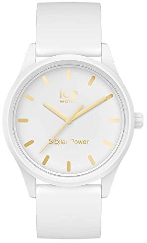 ICE-WATCH - Ice Solar Power White Gold - Montre Blanche pour Femme avec Bracelet en Silicone - 018474 (Small)