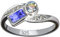 RING/Echt Silber 925 mit Zirkonia/Art Deco Design/Steinfarbe: klar weiss blau/modern cool trendy hip/Online Shop Schmuck kaufen / 59013