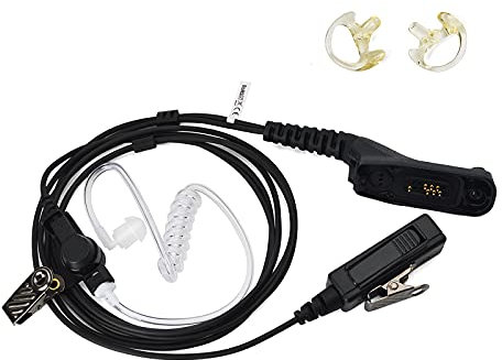 UAYESOK Surveillance Covert Air Acoustic Tube Auricolare con microfono PTT e Earmold per Motorola Multi Pin DP3400 DP3401 DP3600 DP3601 DP4400 DP4600 DP4800 DP4801 XIRP8200 Radio bidirezionale (nero)