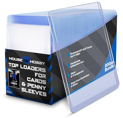 200pc Top Loaders for Cards and Card Sleeves Bundle, Card Protectors Hard Plastic, Pokemon Card Sleeves, Yugioh Card Sleeve, Pokemon Sleeves, - 100 Card Top Loaders, 100 Penny Sleeves, Card Sleeves