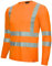 Nitras Motion Tex Viz 7009 T-Shirt - Langarm-Shirt für die Arbeit - 55% Baumwolle - Neonorange - 4XL