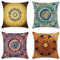 OCEUMACO Leinen Kissenbezug 50x50 Boho Indisch Blumen Kissenhülle 4er Set Sofakissen Dekokissen Bezug für Couch Sofa Mandala Hippie Kissen Kissenbezüge Outdoor Deko Zierkissen Couchkissen - Bunt