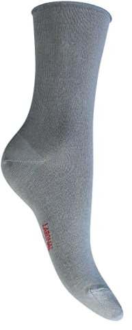 Labonal. Socquette. Unie Jersey Bambou Roulottée, Viscose. Gris. 39/41 FABRIQUE EN FRANCE - FEMME. (1 paire)