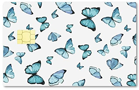 CREATCABIN Kartenhüllen-Aufkleber Glitzernd Kreditkarten Debitkarten Aufkleber Schmetterling Schützend Abnehmbarer Aufkleber Wickeldruck Collagen-Abdeckung Schutz Wasserdicht 186.3x137.3 mm