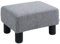 HOMCOM Pouf Repose-Pied Tabouret Bas en Tissu de Lin capacité de Charge 110 Kg 40 x 30 x 24 cm Gris