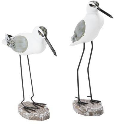 GOOHOCHY 2 Stück Holz Möwe Figur Vogel Statue nautischen Küsten Home Dekoration Holz Möwe Deko Figuren Natürliche Vogelskulpturen Für Tisch Ausstellung Lebensechte Vogel Ornament