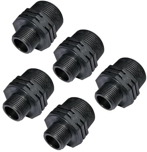 Suinga 5 x Nipplo ridotto con raccordo filettato in plastica 3/4''x1/2''- doppio filettatura maschio/maschio - PN10 bar - raccordi