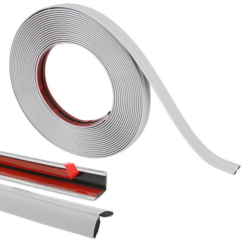 Moulures décoratives autocollantes - 10 m - Flexible - En PVC - Autocollantes - Pour mur et carrelage - Décoration d'angle - Pelez et collez - Blanc