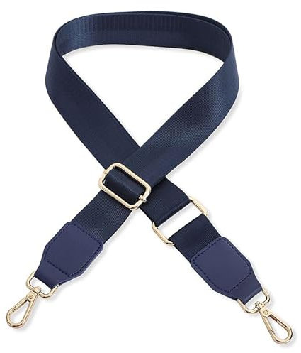 Schultergurt für Handtasche Laptoptasche - Dunkelblau [Metallfarbe: Gold] - Länge verstellbar 89-142 cm - Breite 3,8 cm - Ersatz Gurt Band Schulterriemen Strap Umhängegurt für Laptoptasche