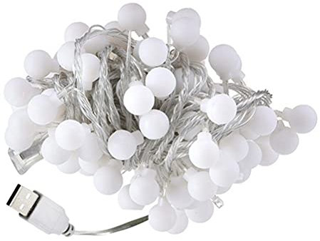 VBESTLIFE LED-Mini-Globus-Lichterkette, USB-Lichterkette für Drinnen und Draußen, Party, Hochzeit, Weihnachtsbaum, Energiesparend, Wasserdicht (10m 80Lights)