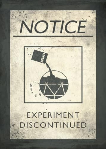 Displate - Poster aus Metal - Wall Art - Portal Game - Portal - Experiment Discontinued - Size L - 67,5x48cm Matt