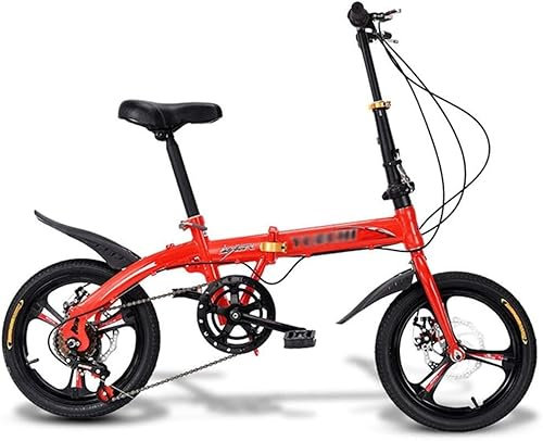 Kcolic 16 Zoll Faltrad, Leichtes Outroad Mountainbike Mit Doppelscheibenbremsen, Tragbares City Mini Kompaktfahrrad Für Erwachsene B,16in