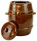 MIKONI Gärtopf Braun Steinzeugtopf mit Hermetikdeckel Sauerkrauttopf Gurkentopf Einmachtopf Keramikfass mit Wasserrinne Steingut Steinzeuggefäß (3 L)