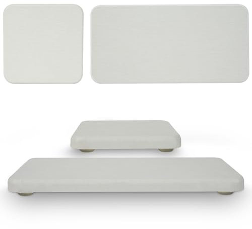 Lot de 4 tapis de séchage en diatomite absorbant l'eau, 2 grands et 2 petits bols avec coussinet antidérapant, papier abrasif, idéal pour le comptoir de cuisine, sous les plantes, la salle de bain,
