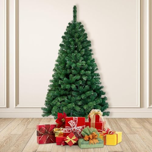 Sonnewelt - Albero di Natale artificiale, 120 cm, con supporto in plastica, in PVC, con 220 aghi, crea un'atmosfera natalizia