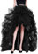 Tüllrock Lang Damen Langer Midirock Mit Mesh Großer Saum Karneval Rock Midi Maxi Lange Rock für Amor Pfau Teufel Aperol Kostüm,Schwarz,S