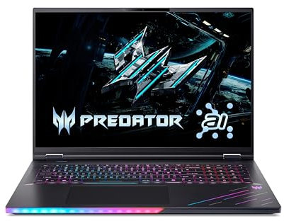 Acer Predator Helios 18 AI PH18-73 Gaming Laptop - Intel Core Ultra 9 275HX, 64GB, 1TB Gen5 SSD, NVIDIA GeForce RTX 5090, 18 WQUXGA Mini LED, Windows 11, Black