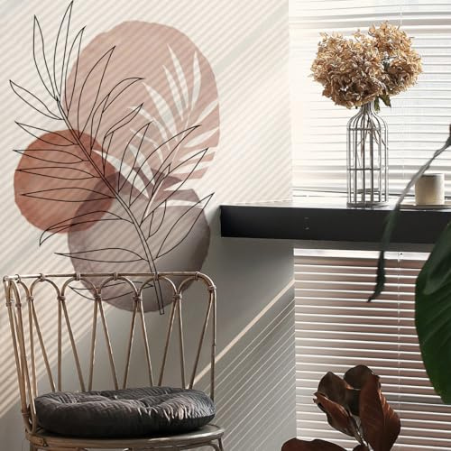 Runtoo Boho-Wandaufkleber, Blätter, Pflanze, Blume, Retro, abstrakt, für Wohnzimmer, Mädchen, Schlafzimmer, Badezimmer, Wanddekoration