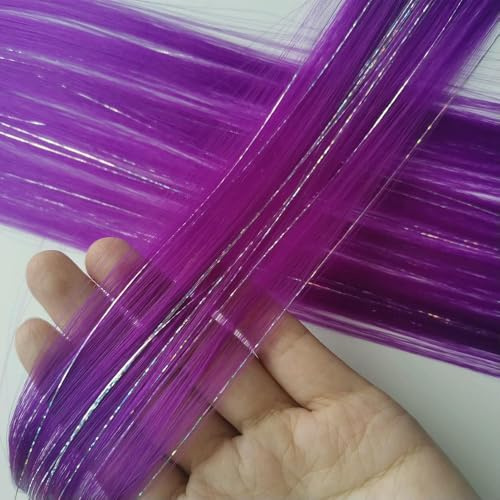 6 stücke Farbige Haarverlängerungen Gemischt Silber Lametta Synthetische Regenbogen Haar Urlaub Party Highlights
