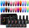 MEET ACROSS Thermo UV Nagellack Farbwechsel 12 Farben Thermogel für Gelnägel Rosa Blau Lila Gel Nagellack Set Temperatur Farbwechsel Gellack für Gelnägel