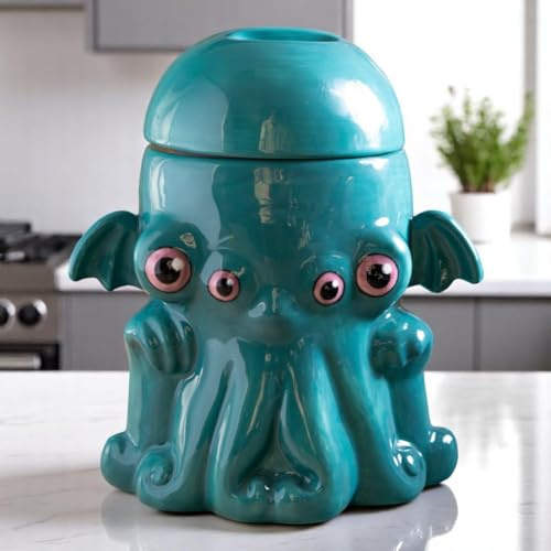 Pacific Giftware Cthulhu Kraken Keksdose Türkis Keramik Deko Küche Aufbewahrung