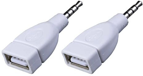LLINthy Convertitori audio da 3,5 mm maschio AUX a USB 2.0 femmina convertitori adattatore per altoparlanti auto e lettori MP3