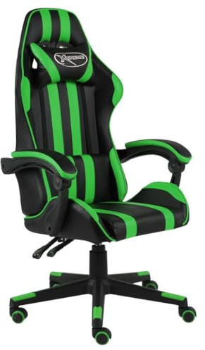 Teenpull Gaming-Stuhl, Grün/Schwarz, Kunstleder, Höhenverstellbar, Ergonomisches Design für Büro & Zuhause, Computer-Schreibtischstuhl mit Rollen