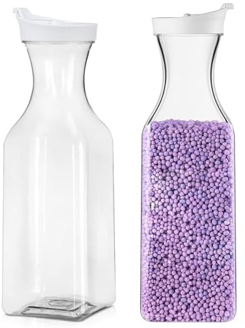 Laundry Detergent Storage, 2 Pcs Washing Powder Storage Container 1.5L Laundry Storages Containers Fabric Softener Storages Bottle Reusable Detergent Dispenser
