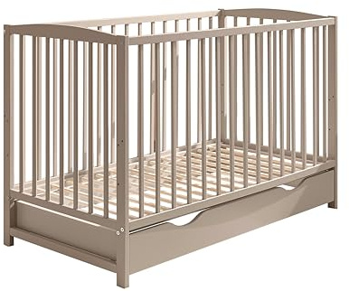 Stella Trading TEFFY Babybett mit Schublade & Umbauseiten in Kaschmir