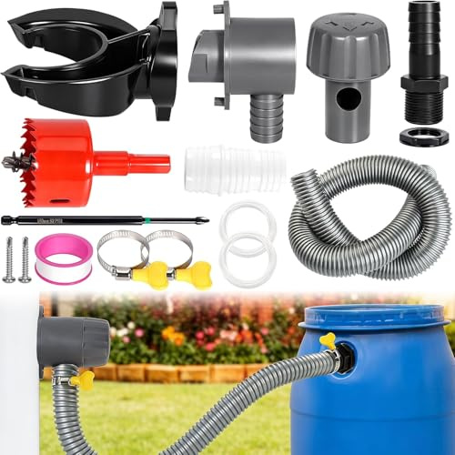 Raccolta Acqua Piovana, Raccoglitore Acqua Piovana, Per Tubi Di Scarico 80-110 Mm, Con Accessori Di Montaggio, Collegamento per Serbatoi Di Pioggia, Tubo Di Scarico per Tetti Fino a 80 M²