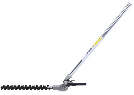 HELEVIA Hedge Trimmer Head, Multifunctional Adjustable Hedge Trimmer Attachment with Extension Pole, for Trimming Hedges Mowing Grass and Picking Fruits (26 * 9mm)