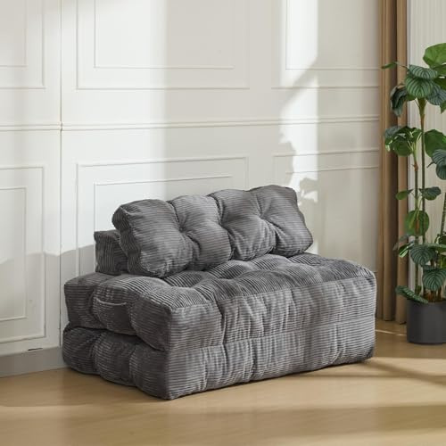 GarveeHome 3-in-1 Klappbares Schlafsofa mit Kissen – Faltbare Matratze & Rückenstütze – Komfortabler, tragbarer Doppelsitzer für Wohnzimmer & Studentenwohnheim – Platzsparendes Bodensofa – Maße: