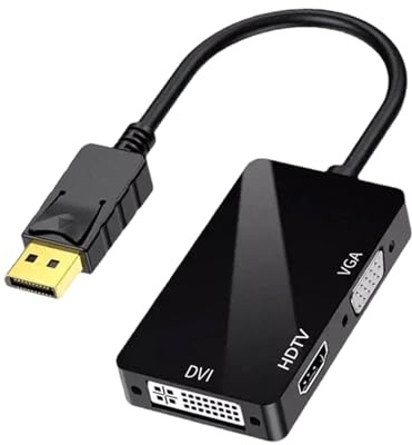 CaeorKvor 3 in 1 auf HDTV VGA Adapterkabel 1080P Konverterkabel für Laptop HDTV Projektoren Monitor Meeting Adapter