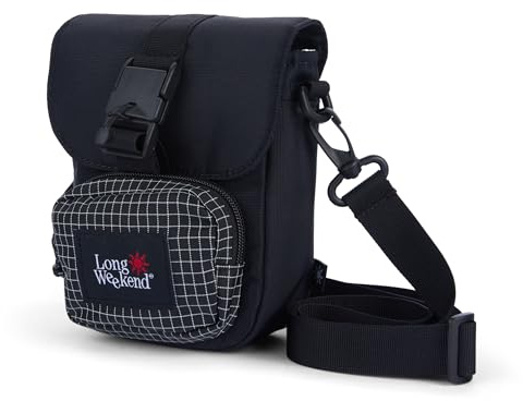 Long Weekend Crossbody Camera Pouch | Wasserfeste Kameratasche | Hauptfach mit Schnallenverschluss | Zwei Seitentaschen | abnehmbares Trageband | Black