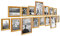 PHOTOLINI 15er Bilderrahmen-Set Gold Barock Antik aus Kunststoff inklusive Zubehör/Bildergalerie/Foto-Collage
