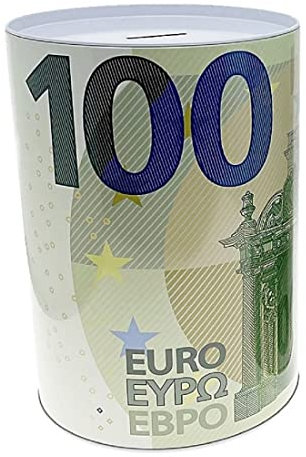 Bada Bing XXL Spardose 100 Euro Geldschein Geldgeschenk grün GROß Reisekasse Sparschwein Aufbewahrungsdose Metall Geburtstag Weihnachten Jubiläum 21