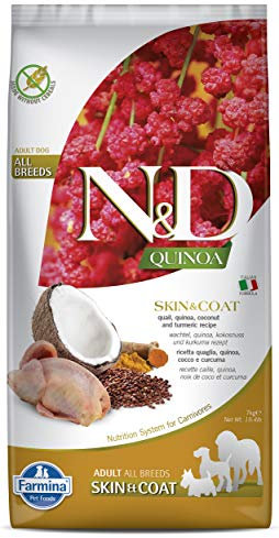 Farmina N&D Quinoa Pellets Hundefutter (Trockenfutter, mit hochwertigen Vitaminen und natürliche Antioxidantien, ohne Mais, Zutaten: Wachtel, Portionsgröße: 7 kg)