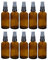 Avalon 50ml Amber Glass Bottles with Black Atomiser Spray ~ Pack of 10 ~ Refillable, Reusable, and Travel Sized ~ Perfect for Aromatherapy, Perfumes, Essential Oils, Aftershaves, and More
