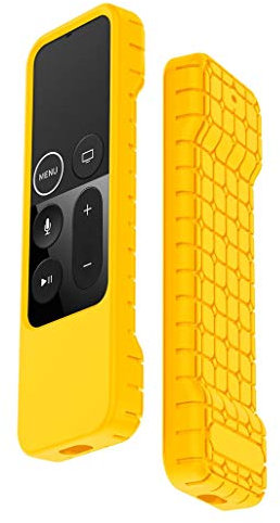 Für Apple TV 4K / 4th Generation Siri Fernbedienung Hülle,Colorful Leichte rutschfeste Stoßfeste Silikon Schutzhülle Tasche Case Cover für Apple TV 4K / 4th Generation Siri Fernbedienung (Gelb)