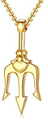 VNOX Trinity Trident Anhänger Punk Antikes Griechenland Amulett Halskette für Männer Jungen