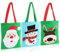 com-four® 3x Geschenkbeutel für Weihnachten - Geschenktasche für Nikolaus und Advent - Geschenktüte mit Henkeln - Filzbeutel mit Weihnachtsmotiven 24 x 20 cm