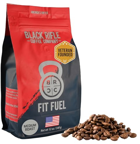 Black Rifle Coffee Company Fit Fuel, Medium Roast Whole Coffee Beans, 12 OZ Bag