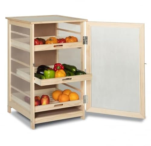 IDMarket - Légumier fruitier en bois VEGGE avec 3 tiroirs amovibles