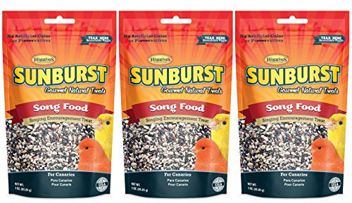 Higgins 3 Pack of Sunburst Song Food Singing Encouragement Treats for Canaries, 3 Ounces Each