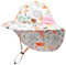 Foruhoo Sonnenhut Mädchen mit Nackenschutz, Mütze UV Schutz 50+ Schnelltrocknender(#1 Tier Rose,48-52)