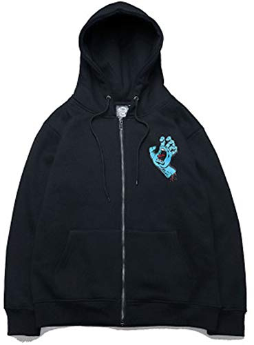 Santa Cruz Hoodie Womens|Surfing Skateboard Ghost Hand Printed Hooded Cardigan Fashion Zipper Sweater hip hop Jacket Men Women Black