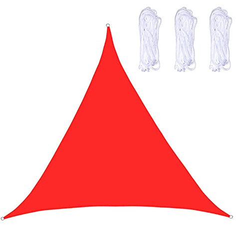 LWPCP Vela Ombreggiante Triangolo,Tenda A Vela Patio Impermeabile,160 G / M2,Effetto Protezione Solare al 95%,PU Impregnato,Antipolvere E Antivento Tendalino da Esterno con Corde,5x5x5m