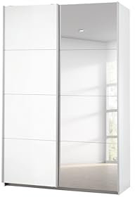 Rauch Möbel Caracas Schrank Kleiderschrank Schwebetürenschrank, Weiß, 2-TRG., inkl. Zubehörpaket Classic 2 Kleiderstangen, 4 Einlegeböden, 1 Hakenleiste, BxHxT 136x210x62 cm